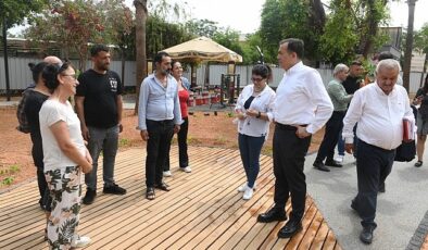 Başkan Abdullah Özyiğit Güven Park’taki yenileme çalışmalarını inceledi