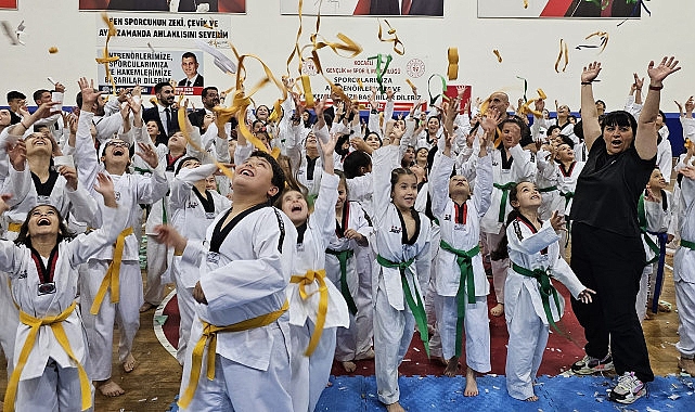 Gölcük Belediyespor bünyesindeki Taekwondo branşında 420 sporcu, kuşak atlama sevinci yaşadı