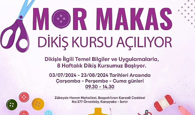 Kadınlar Mor Makas ile dikiş öğrenecek